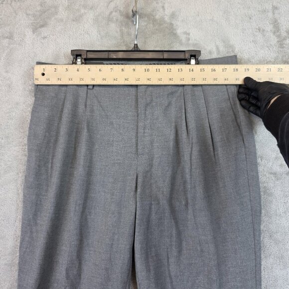 Banana Republic Pants Mens 36x32 Gray Slim Pleated Wool Blend Dress Trousers - Picture 2 of 14